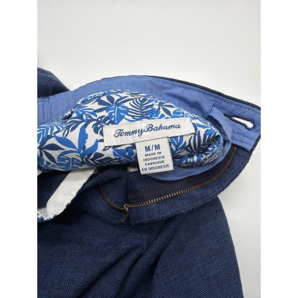 Tommy Bahama Mens Blue Linen Blend Relaxed Coastal Pants Size Medium 32x28